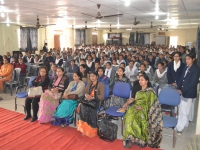The hall full audience at the opening ceremony of the debating competition.