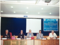 On the dais (Left to Right): O.P. Varma, Executive President; Sailesh Nayak, Secretary, MoES; D.K. Pande, President (IGC), V.P. Dimri, Vice President, and  Director, NGRI, Hyderabad; D.K. Chadha, Secretary and Scientist, NGRI.
