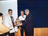 P.K. Chandra, Past President (1991-92) being felicitated by Dr. Sailesh Nayak with a shawl, a citation & a memento; D.K. Chadha, Secretary (IGC), falicitating the dignitaries. 